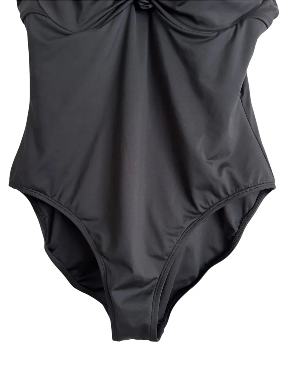 LEILANI Black One Piece Swimsuit Sz 14 Underwire Tummy Control Adjustable Straps